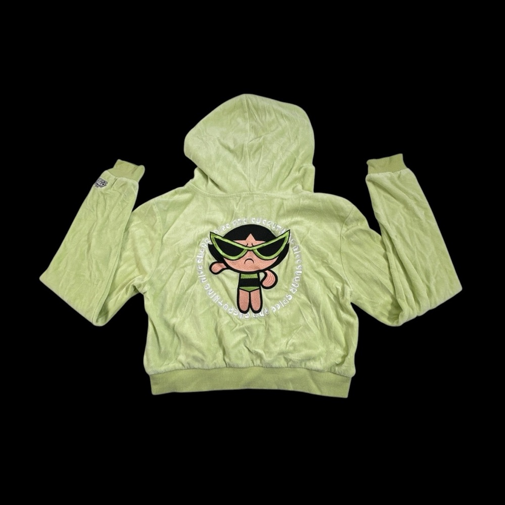 Dolls Kill x The Powerpuff Girls Size XL Sweatshirt Hoodie Velour Crop - Picture 4 of 9